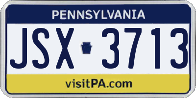 PA license plate JSX3713