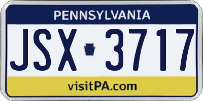 PA license plate JSX3717