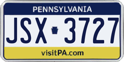 PA license plate JSX3727