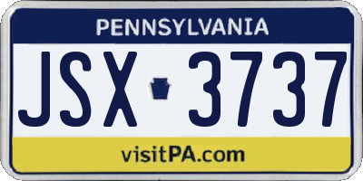 PA license plate JSX3737