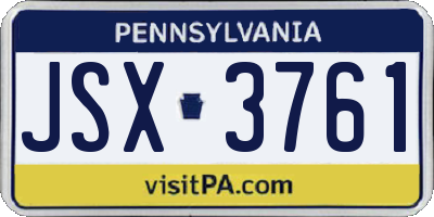 PA license plate JSX3761
