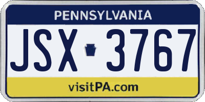 PA license plate JSX3767