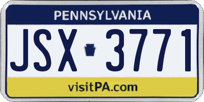 PA license plate JSX3771