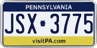 PA license plate JSX3775