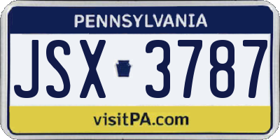 PA license plate JSX3787