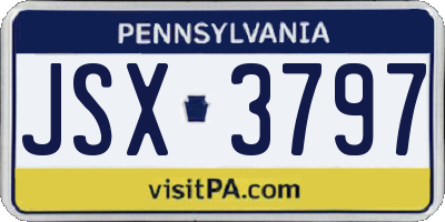 PA license plate JSX3797