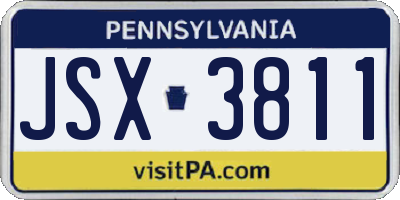 PA license plate JSX3811
