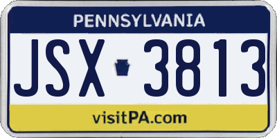 PA license plate JSX3813