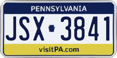 PA license plate JSX3841