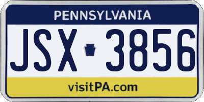 PA license plate JSX3856