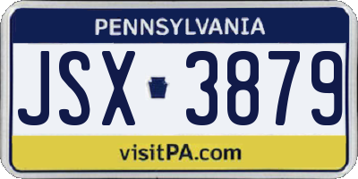 PA license plate JSX3879