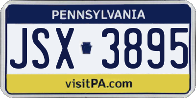 PA license plate JSX3895