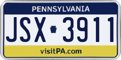 PA license plate JSX3911