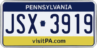 PA license plate JSX3919