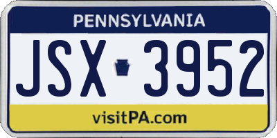 PA license plate JSX3952