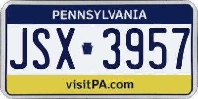 PA license plate JSX3957