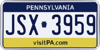 PA license plate JSX3959