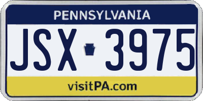PA license plate JSX3975
