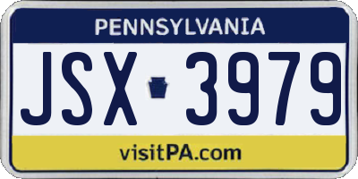 PA license plate JSX3979