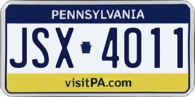 PA license plate JSX4011