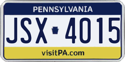 PA license plate JSX4015