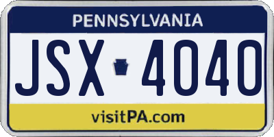 PA license plate JSX4040