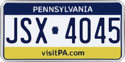 PA license plate JSX4045