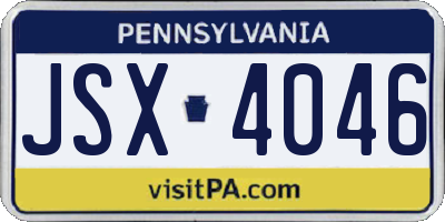 PA license plate JSX4046