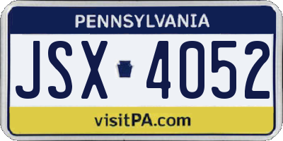 PA license plate JSX4052