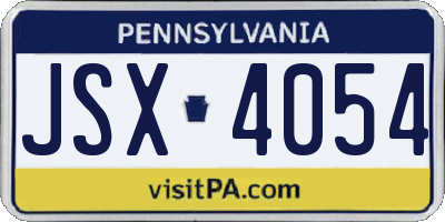 PA license plate JSX4054