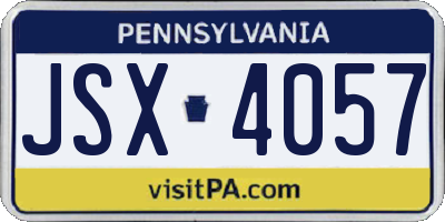 PA license plate JSX4057