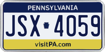 PA license plate JSX4059