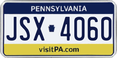 PA license plate JSX4060
