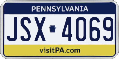 PA license plate JSX4069