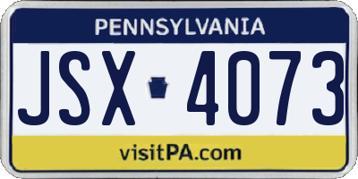 PA license plate JSX4073