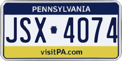 PA license plate JSX4074