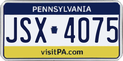 PA license plate JSX4075