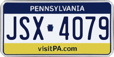 PA license plate JSX4079