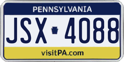 PA license plate JSX4088