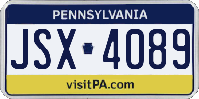 PA license plate JSX4089