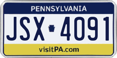 PA license plate JSX4091
