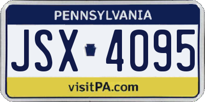 PA license plate JSX4095