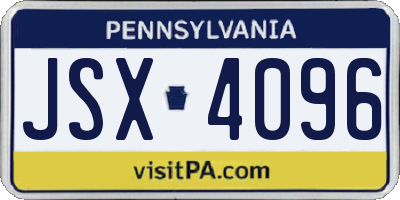 PA license plate JSX4096