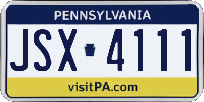 PA license plate JSX4111