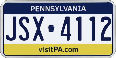 PA license plate JSX4112