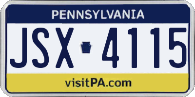 PA license plate JSX4115