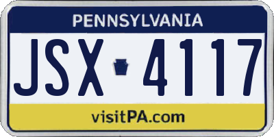 PA license plate JSX4117