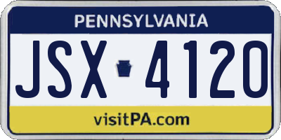 PA license plate JSX4120