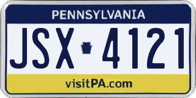 PA license plate JSX4121