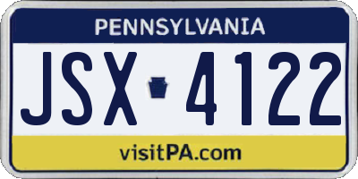 PA license plate JSX4122